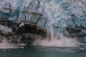 Image of a caving glacier