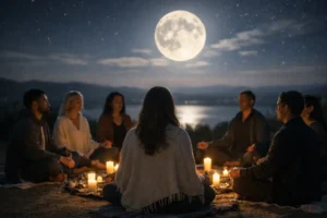full moon meditation circle with Coach Keya